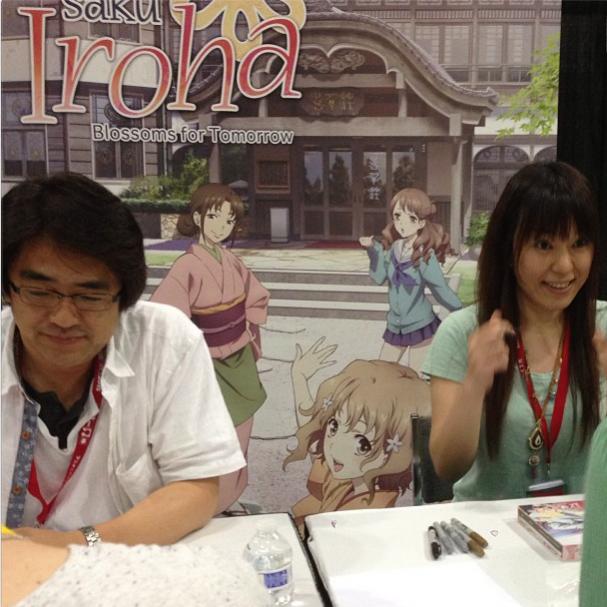 Okada with PA works producer Nobuhiro Kikuchi at anime expo 2013